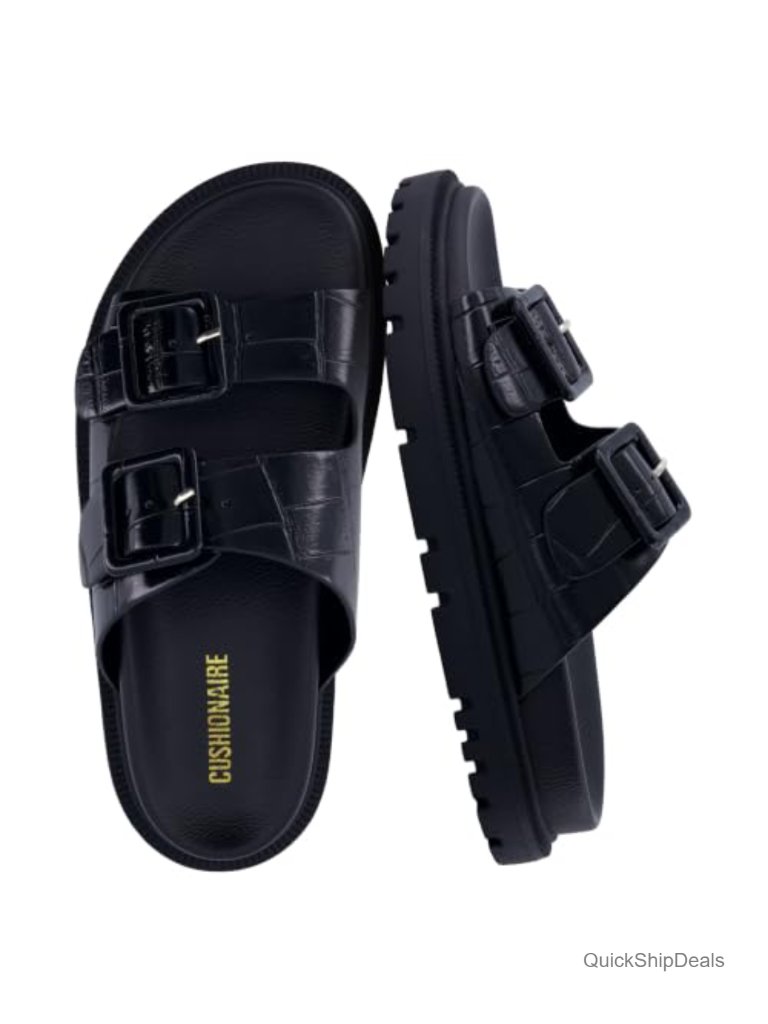Chunky Platform Sandals With Double Buckle Straps And Lug Sole